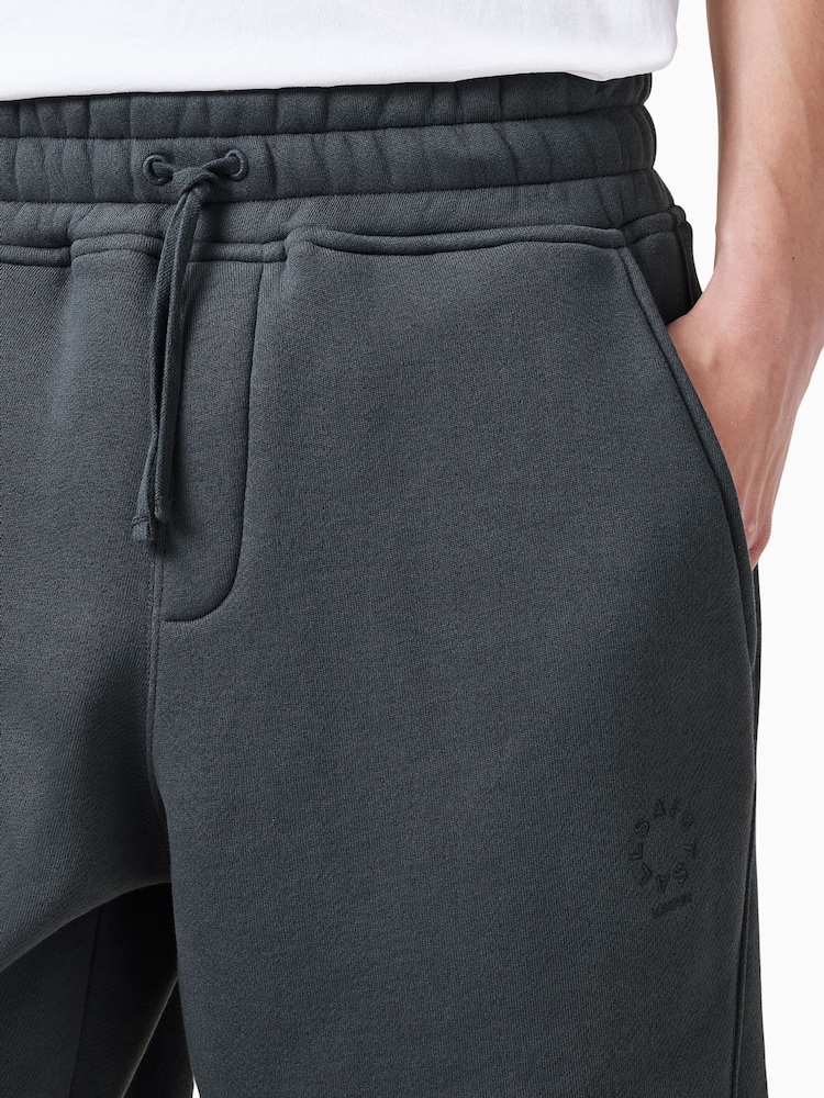 AllSaints Blue Cotton Haven Sweat Shorts - Image 6 of 8