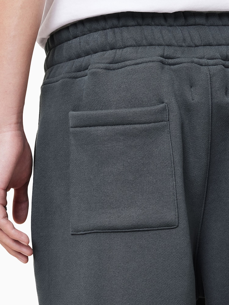 AllSaints Blue Cotton Haven Sweat Shorts - Image 7 of 8