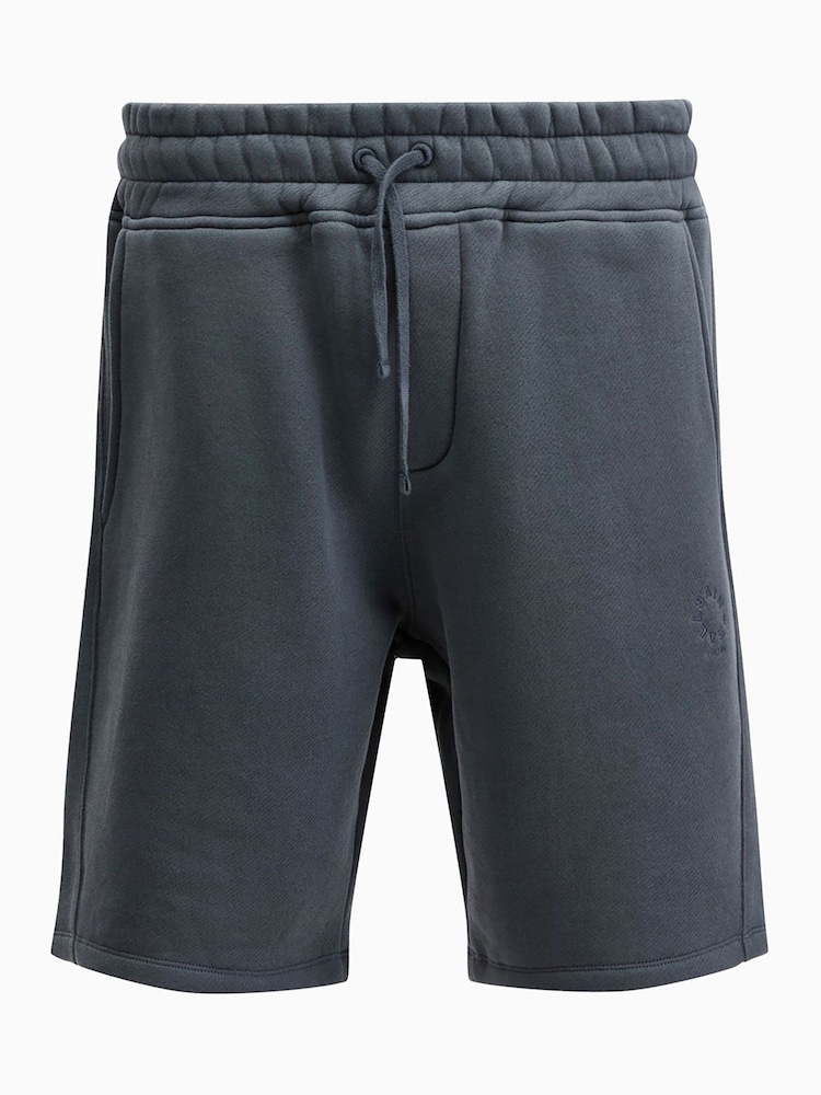 AllSaints Blue 100% Organic Cotton Haven Sweat Shorts - Image 8 of 8