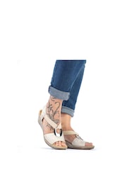 Rieker Womens Cream Elasticated sandals - Image 1 of 7