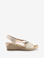 Rieker Womens Cream Elasticated sandals - Image 2 of 7