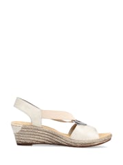 Rieker Womens Cream Elasticated sandals - Image 3 of 7