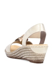 Rieker Womens Cream Elasticated sandals - Image 4 of 7