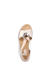 Rieker Womens Cream Elasticated sandals - Image 5 of 7