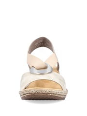 Rieker Womens Cream Elasticated sandals - Image 6 of 7