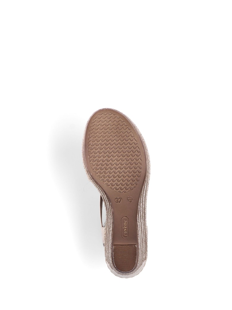 Rieker Womens Cream Elasticated sandals - Image 7 of 7