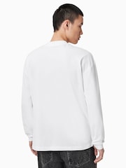 AllSaints White 100% Organic Cotton Finn Crew T-Shirt - Image 2 of 7