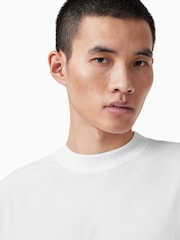 AllSaints White 100% Organic Cotton Finn Crew T-Shirt - Image 6 of 7