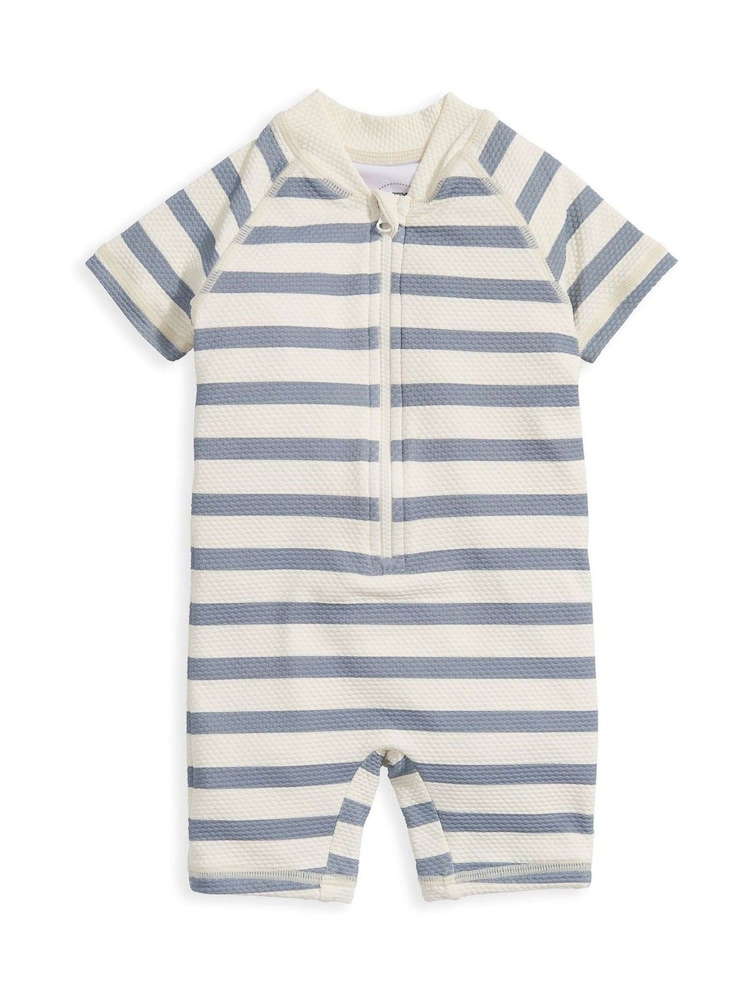 Mamas & Papas modra tekstured črtast; progast kratek rokav; Obleka za zaščito pred soncem s kratkimi rokavi - Slika 2 iz 2 Mamas & Papas modra tekstured črtast; progast kratek rokav; Obleka za zaščito pred soncem s kratkimi rokavi - Slika 2 iz 2