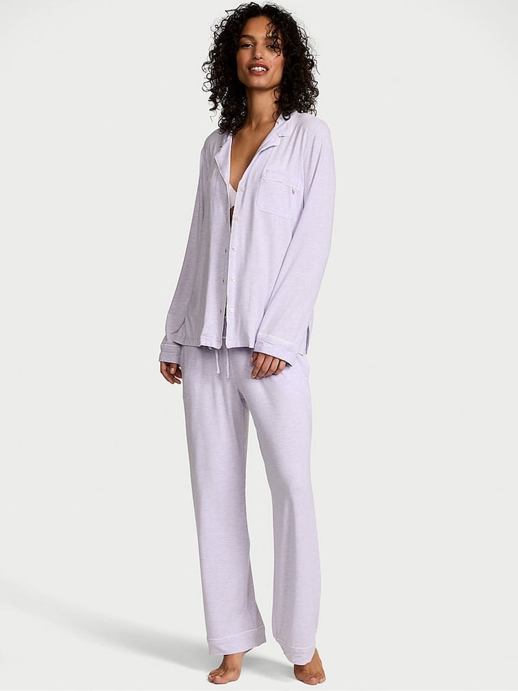 Victoria's Secret Lavender Purple Modal Long Pyjama Set - Image 1 of 3