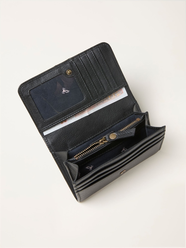 FatFace Black Bow Detail Leather Purse - Image 1 of 2