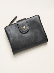 FatFace Black Heart Detail Leather Purse - Image 1 of 2