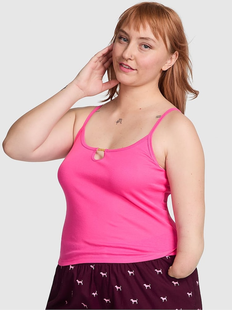 Victoria's Secret PINK Rose Pink Keyhole PJ Cami Top - Image 1 of 3