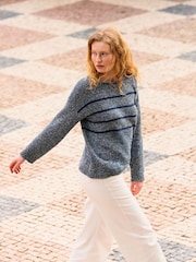 Celtic & Co. Blue Yarn Twist Breton 100% Cotton Jumper - Image 2 of 4