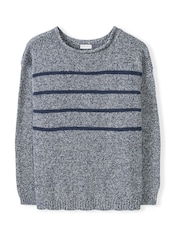 Celtic & Co. Blue Yarn Twist Breton 100% Cotton Jumper - Image 3 of 4
