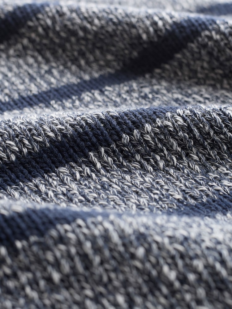 Celtic & Co. Blue Yarn Twist Breton 100% Cotton Jumper - Image 4 of 4