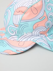 Polarn O Pyret Blue Whale Print Legionnaire Hat - Image 2 of 3
