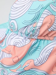 Polarn O Pyret Blue Whale Print Legionnaire Hat - Image 3 of 3