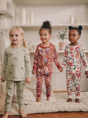 Red/Green Floral Snuggle Pyjamas 3 Pack (9mths-10yrs) - Image 1 of 11