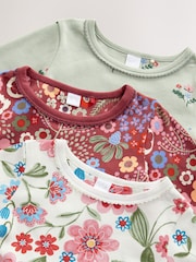 Red/Green Floral Snuggle Pyjamas 3 Pack (9mths-10yrs) - Image 10 of 11