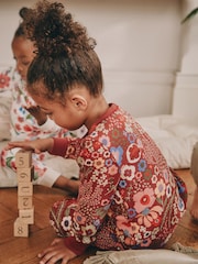 Red/Green Floral Snuggle Pyjamas 3 Pack (9mths-10yrs) - Image 4 of 11