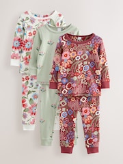 Red/Green Floral Snuggle Pyjamas 3 Pack (9mths-10yrs) - Image 5 of 11