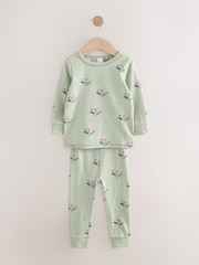 Red/Green Floral Snuggle Pyjamas 3 Pack (9mths-10yrs) - Image 9 of 11