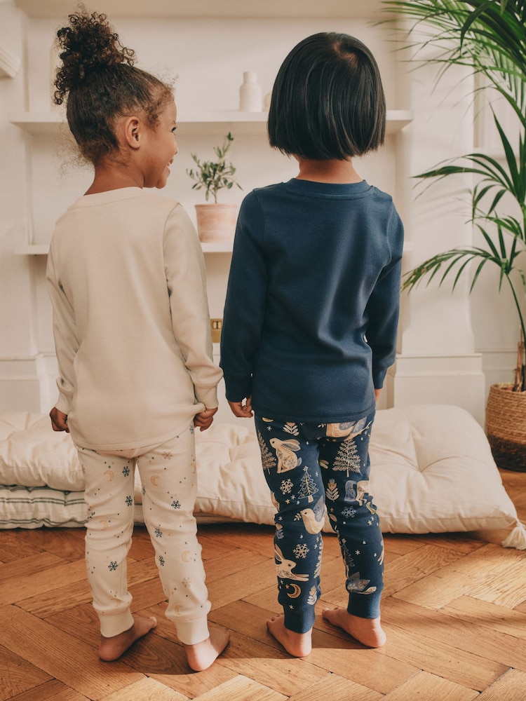 Navy / Cream Horse Christmas Snuggle Pyjamas 2 Pack (9mths-12yrs) - Image 2 of 8