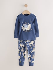 Navy / Cream Horse Christmas Snuggle Pyjamas 2 Pack (9mths-12yrs) - Image 5 of 8