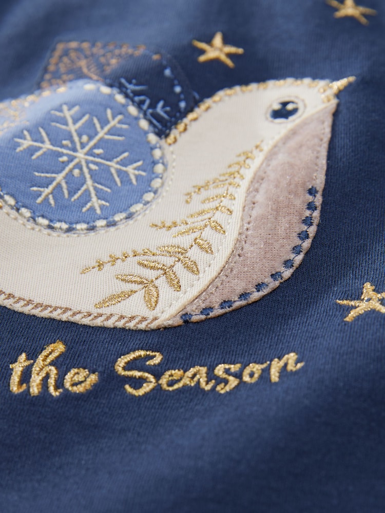 Navy / Cream Horse Christmas Snuggle Pyjamas 2 Pack (9mths-12yrs) - Image 8 of 8
