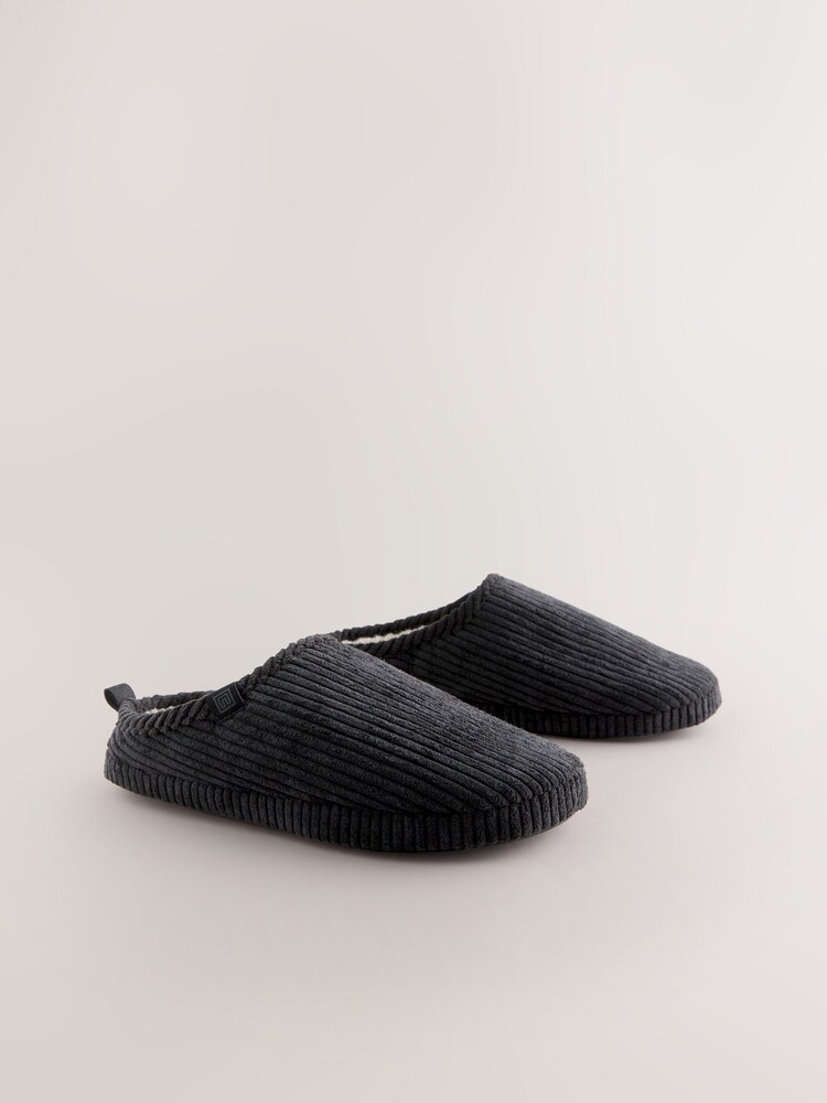 Black Cord Mule Slippers - Image 1 of 5