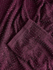 Burgundy Red Sparkle Embellished Cowl Back Mini Dress - Image 8 of 8