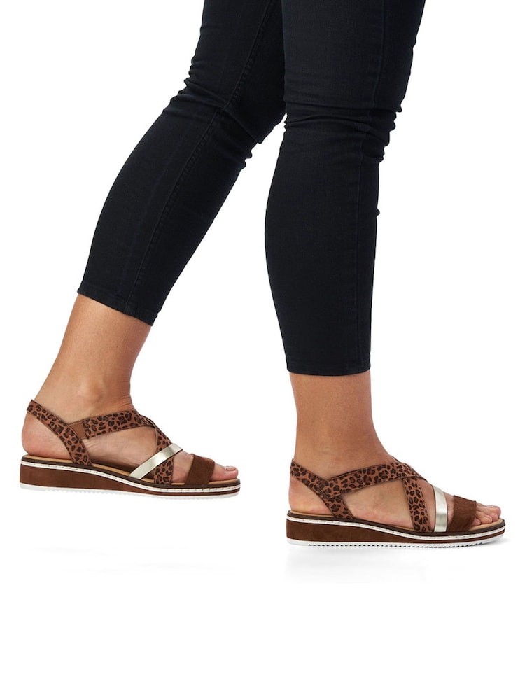 Rieker Womens Brown Sandals Hook And Loop - Image 1 of 6
