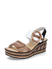 Rieker Womens Hook & Loop Black Shoes - Image 3 of 11