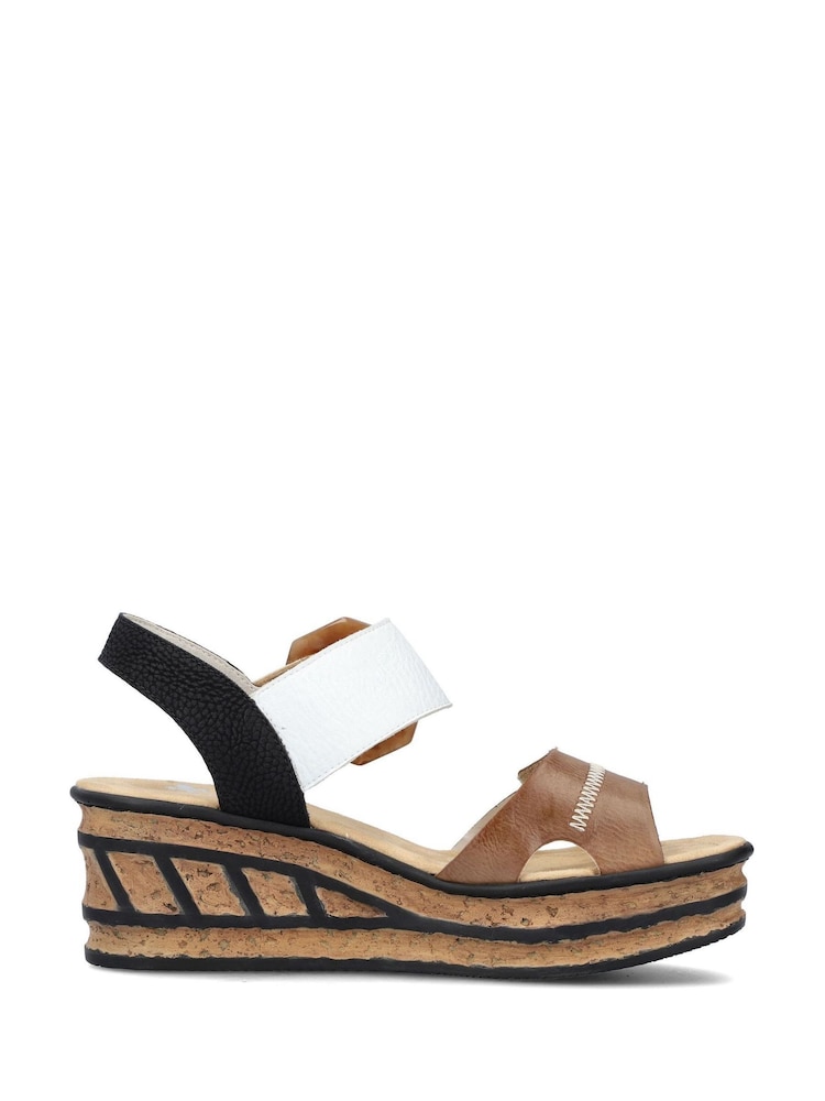 Rieker Womens Hook & Loop Black Shoes - Image 4 of 11