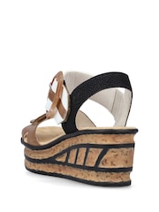 Rieker Womens Hook & Loop Black Shoes - Image 5 of 11
