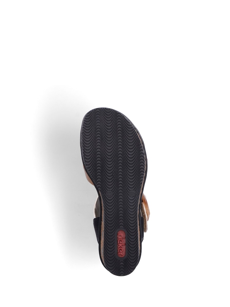 Rieker Womens Hook & Loop Black Shoes - Image 9 of 11