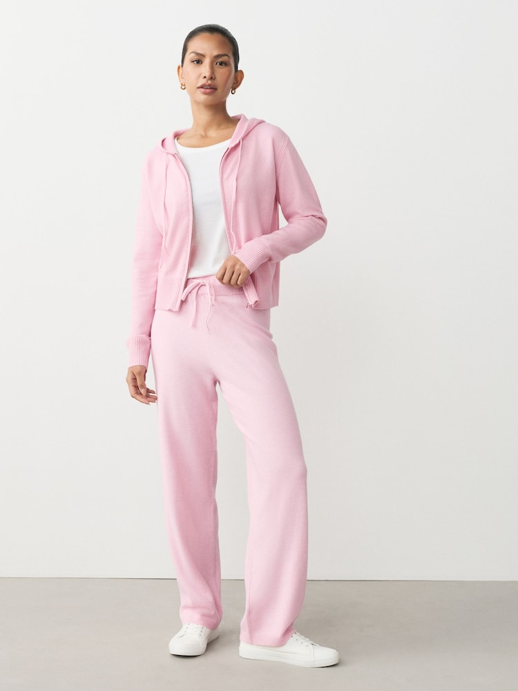 وردي فاتح - Super Soft Co-Ord Knitted Zip Through Hoodie - صورة 2 من 9
