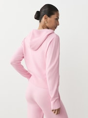 وردي فاتح - Super Soft Co-Ord Knitted Zip Through Hoodie - صورة 5 من 9