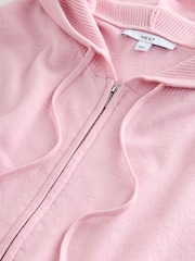 وردي فاتح - Super Soft Co-Ord Knitted Zip Through Hoodie - صورة 9 من 9
