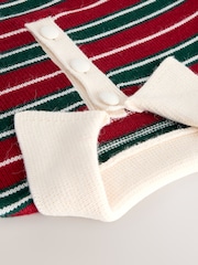 Burgundy Red/Green Stripe Co-Ord Polo Jumper - Image 7 of 7
