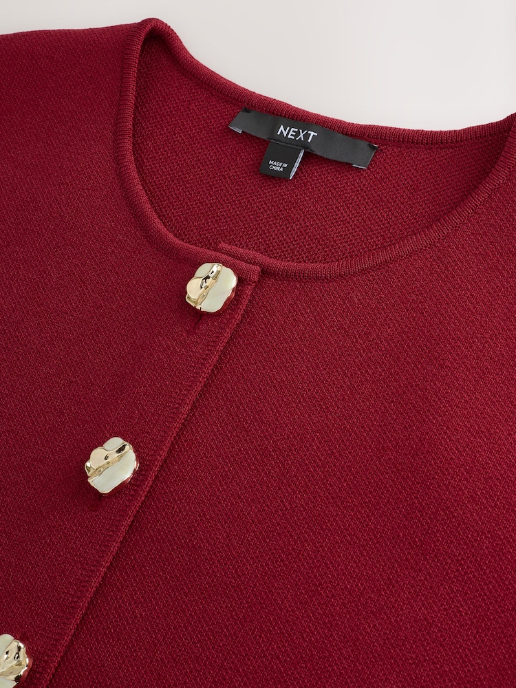 Cherry Red Smart Button Front Waistcoat - Image 2 of 4
