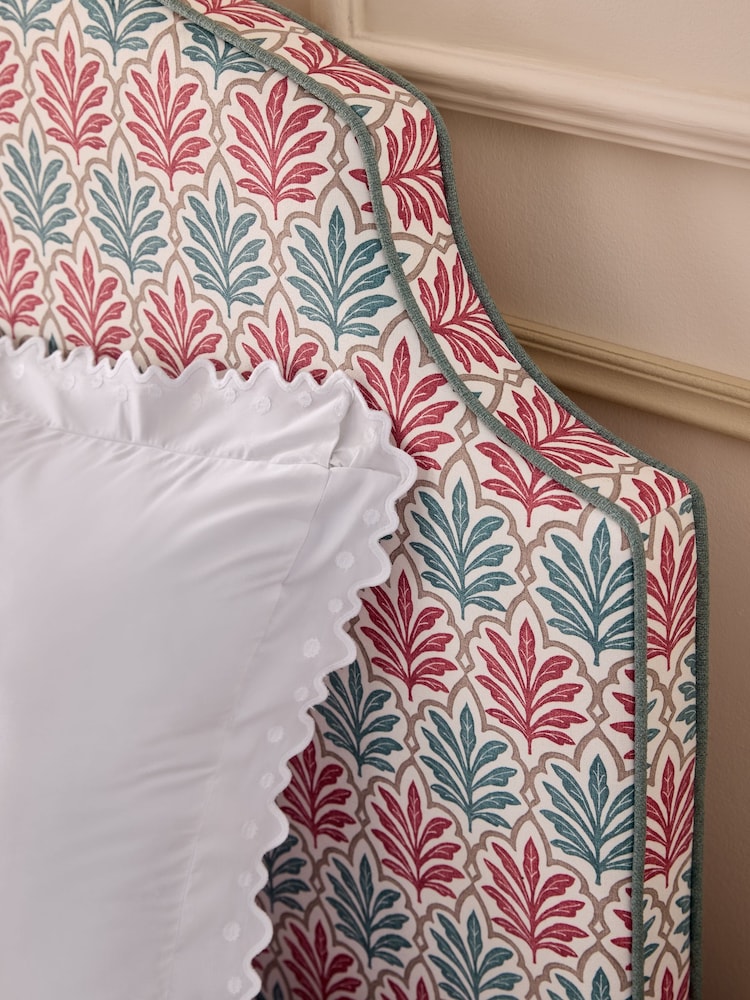 Nina Campbell Hawthorn Trellis Red and Teal Lowndes Upholstered Bed Frame - Image 4 of 4 Nina Campbell Hawthorn Trellis Red and Teal Lowndes Upholstered Bed Frame - Image 4 of 4