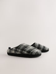 Grey Check Mule Slippers - Image 4 of 7