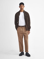 Barbour® Brown Washed Relaxed Fit Trousers - Image 1 of 5