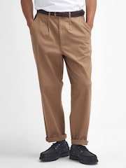 Barbour® Brown Washed Relaxed Fit Trousers - Image 2 of 5