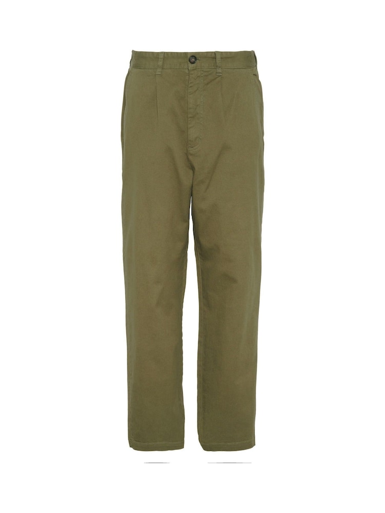 Barbour® Green Washed Relaxed Fit Trousers - Image 6 of 6