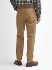 Barbour® Brown Washed Regular Fit Trousers - Image 3 of 7