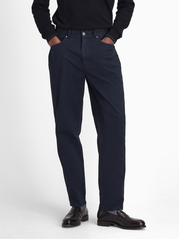Barbour® Blue Regular Fit Washed Trousers - Image 1 of 6