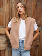 Threadbare Pink Fleece Borg Gilet - Image 1 of 5
